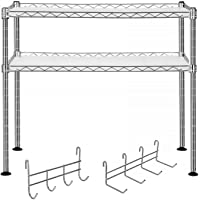 SONGMICS Estantería de Cocina- Estantería Cromada Multifuncional Organizador para Cocina Soporte para microondas con 2…